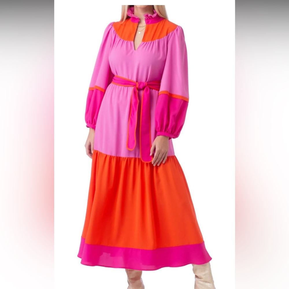 Crosby by Mollie Burch, Size Small NWT Maxi Dress with Tie Belt